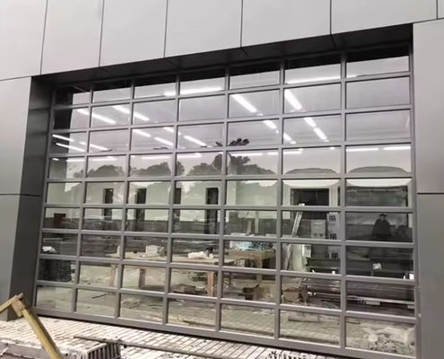 درب قسمتی آلومینیومی مدرن در رنگ های مختلف با شیشه شیشه ای دوگانه 9x8 9x7 16x7 نمای کامل مدرن