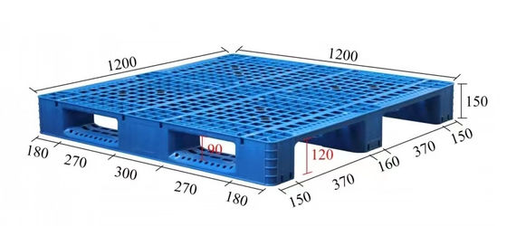 4T استاتیک 1T ریک قابل استفاده مجدد قابل بارگیری 2 راه ورودی قابل جمع بندی سطح صاف بهداشتی پالت پلاستیکی