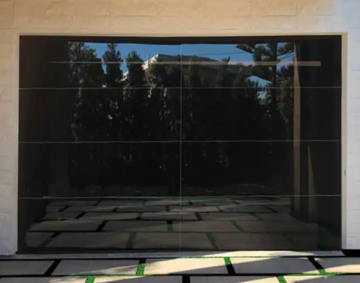 تامین کننده چینی آلومینیوم شفاف نمای کامل سفارشی کلاس 3 ضد آب درب گاراژ سکشنال شیشه ای شفاف نوع بازشو دستی یا اتوماتیک قهوه ای