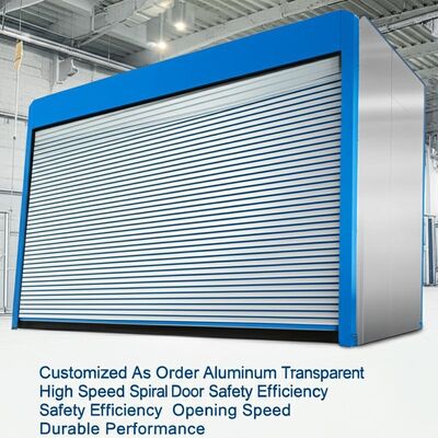 درب اسپیرال آلومینیومی شفاف سفارشی بر اساس سفارش، سرعت بالا، ایمنی، راندمان، سرعت باز شدن 0.8 متر بر ثانیه، عملکرد بادوام