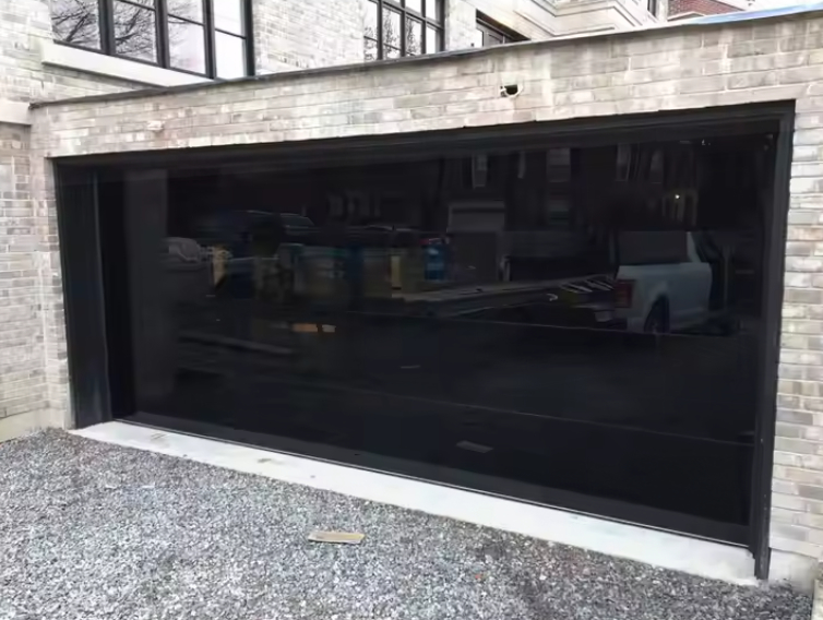 تامین کننده چینی آلومینیوم شفاف نمای کامل سفارشی کلاس 3 ضد آب درب گاراژ سکشنال شیشه ای شفاف نوع بازشو دستی یا اتوماتیک قهوه ای